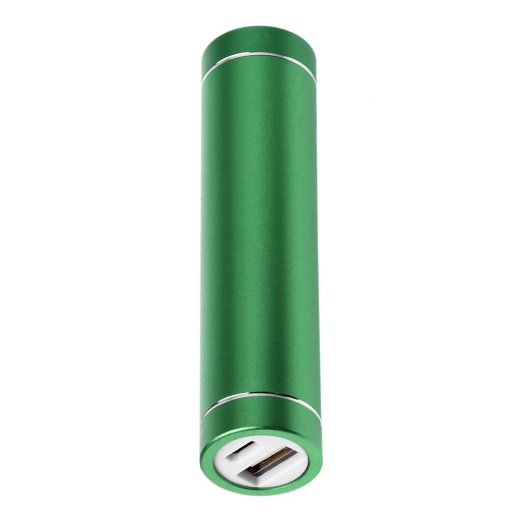 Multicolor Cylinder Portable Power Bank Battery Shell 1x18650 Battery With 1pcs 5V 1A USB Charging Port: green
