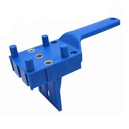 Hurtig trædowling jig abs plast håndholdt lomme hul jig system 6/8/10mm borehuller til tømrer dyvel samlinger: Blå