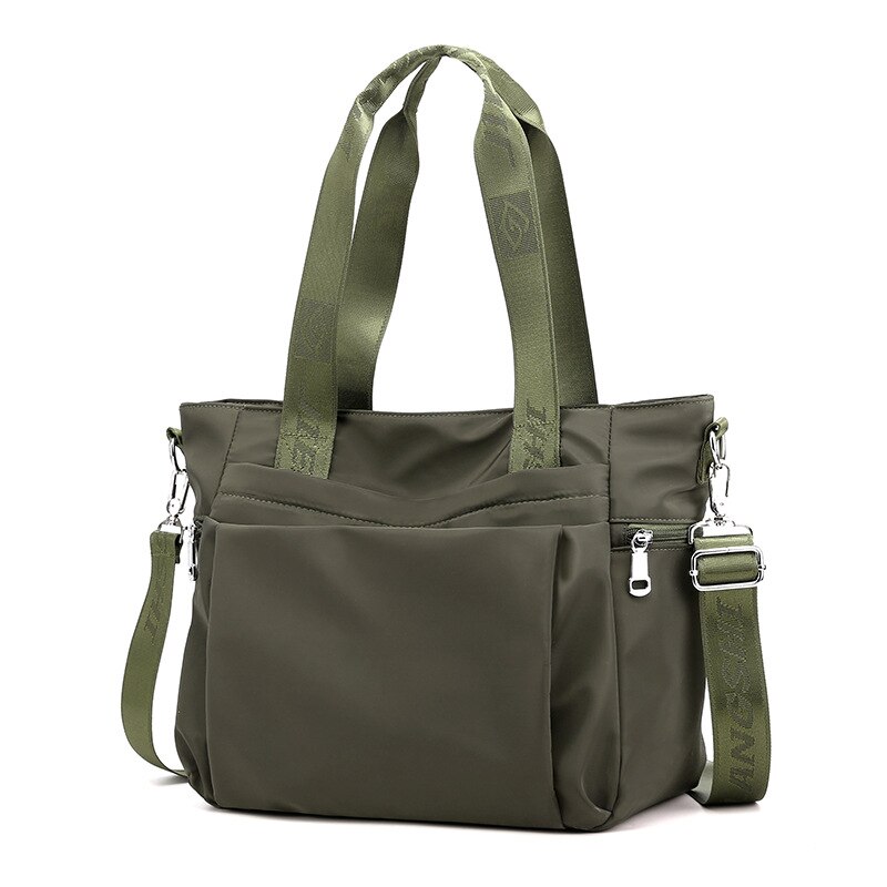 Borsa in Nylon impermeabile borse per Laptop grandi da donna borsa a tracolla borse per mamma di grande capacità borsa a tracolla Tote borsa principale: green