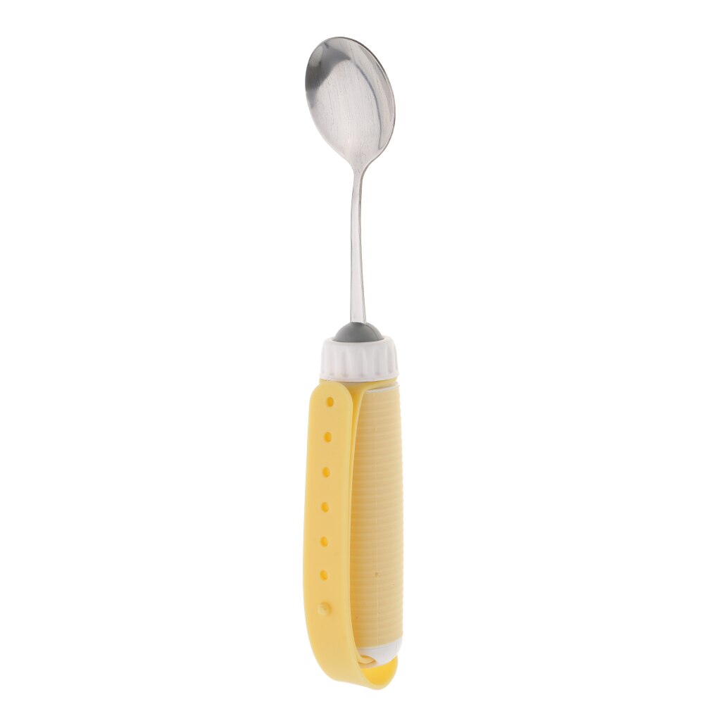 Cuillère pivotante Flexible à 360 °, ustensiles, aide à manger avec poignée de sangle Portable pour personnes âgées, arthrite, secouer les mains