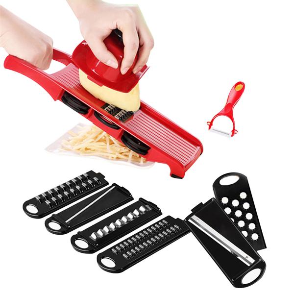 40 Handleiding Aardappel Slicer Groente Fruit Cutter Rvs Mandoline Ui Dunschiller Wortel Rasp Dicer Keuken Tools10pcs: Default Title