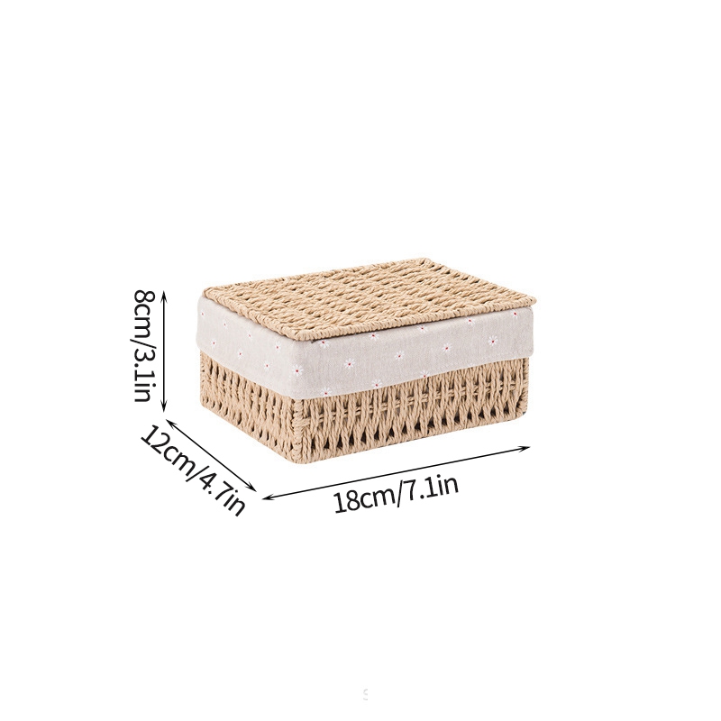 Geweven opbergmanden Rieten mand voor Keukenorganizer Badkamer Organiserende manden Desktop Organizer Container: Clear