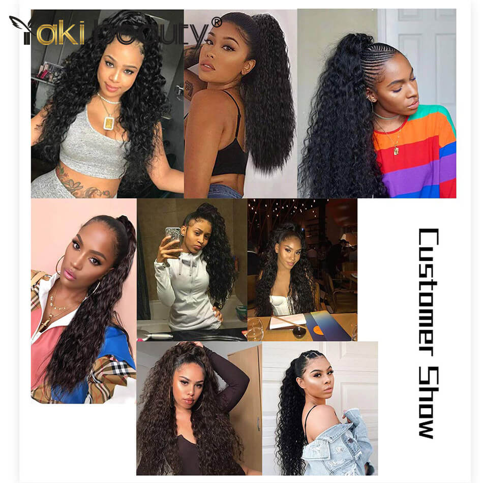32'' Ponytail Synthetic Hair Extension 140g Tail On An Elastic Band Curly Locks Hair YAKI BEAUTY For Women