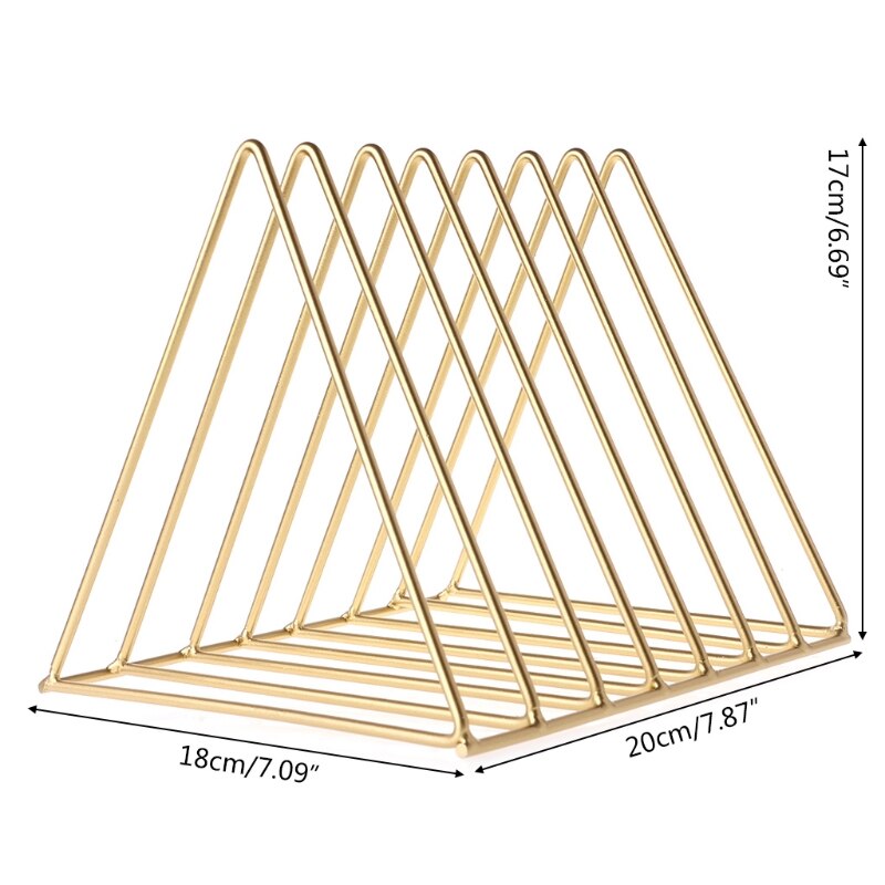 Hjemmekontor jern opbevaring bog magasin holder bord multifunktion arrangør moderne kunstnerisk geometrisk dekoration