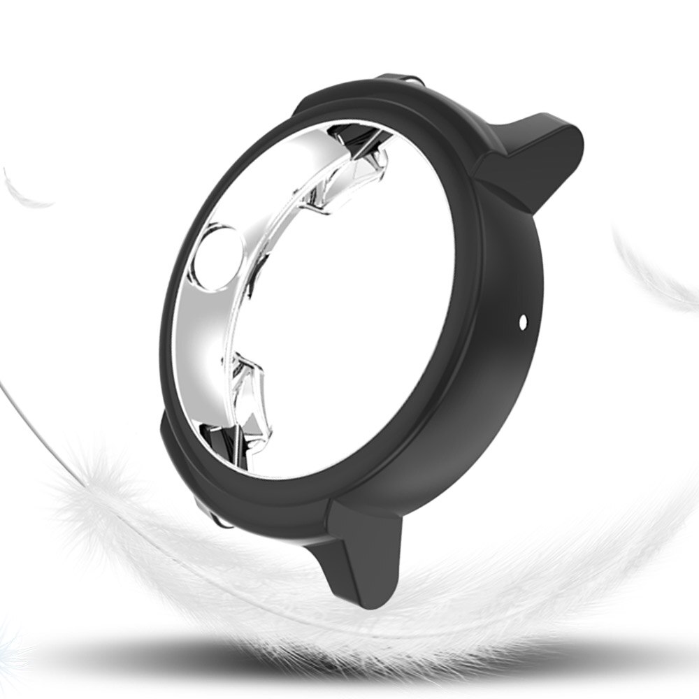 Tpu beskyttende urkasse til ticwatch e smart watch cover ultratynd urbeskytter rammeskal til tic watch e case tilbehør: Sort