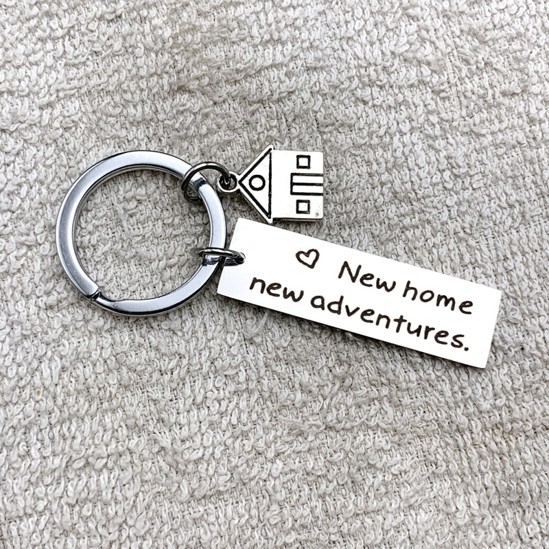 Cute Key Chains Housewarming for Her or Him Home Adventures Keychain House Keys Keyring Moving Together First Home