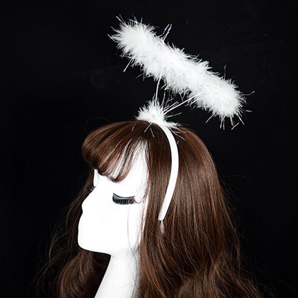 Guirnalda de Ángel de , Aro para el pelo hecho a mano, utilería de Cosplay esponjosa creativa para mujeres, chicas, , despedida de soltera, decoración para la cabeza, accesorios