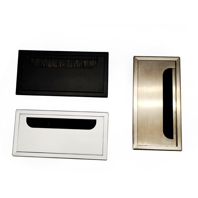Square Metal Computer Desk Wire Hole Decorative Cover Desk Outlet Aluminum Alloy Embedded Socket Line Hole Cover Grommet Desk