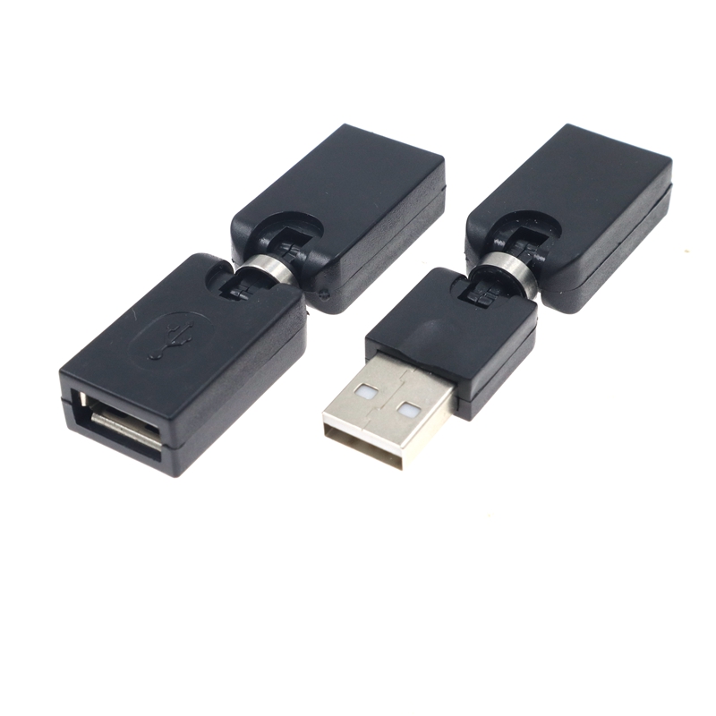 Flexible Swivel Twist Angle 360 Degree Rotating USB 2.0 male to female/female to female Expander Adapter Converter: WHITE