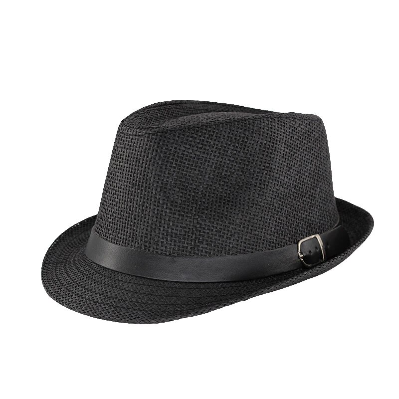 Miaoxi voksne mænd solhat sommer unisex solid afslappet hat sommer stråhætte ferie kvinder hatte motorhjelm sn -007: Sort