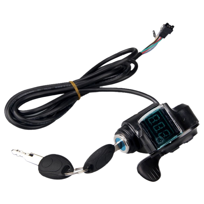 Bicicleta Eléctrica pulgar acelerador pantalla batería interruptor de voltaje alimentación e-bike dedo pulgar acelerador con cerradura de llave