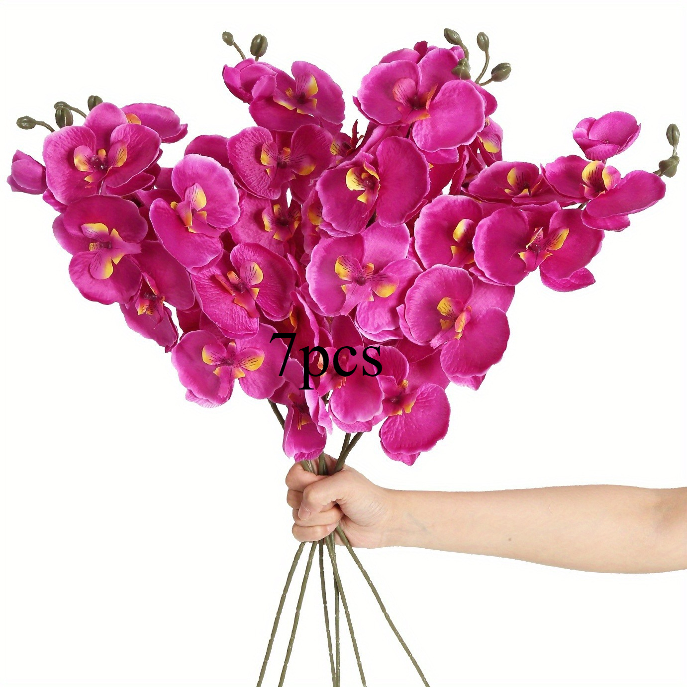 Künstliche Orchideen Phalaenopsis-Blumen für DIY Hochzeits-Tischdekoration, Heim-Party-Deko Perfekt für Valentinstag, Abschlussgeschenke: S / schwarz
