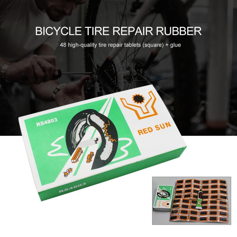 48 Pcs Fietsband Binnenband Bandenreparatieset Rubber Patches Bike Tire Onderhoud Patch Cycle Repair Tool Kits Cicycle Reparatie