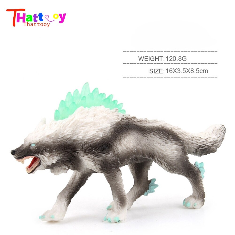 Classic Toys Solid Forest Animal Model Roaring Snow Wolf Plastic Handmade Decoration Educational Toy