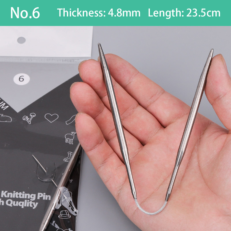Ronde sokken Gebreide naalden Metaal Kleine breikabel Rondbreinaalden voor baby's Mouwen Breien Naaiaccessoires: Light Grey