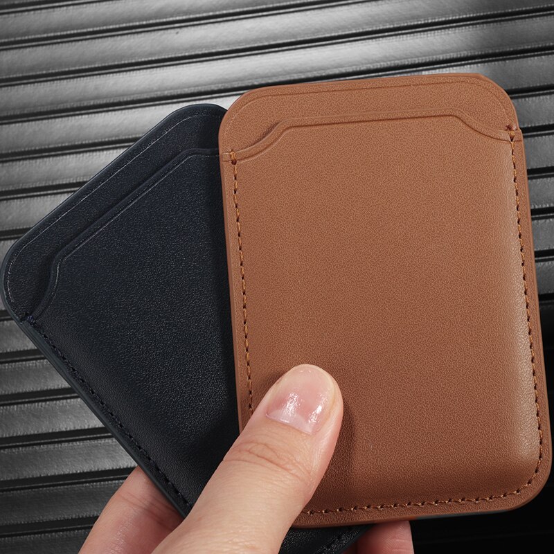 Card Bag Leather Magnetic Card Holder For iPhone 12 Back Wallet Case Card Pocket Holder for iPhone 12 Pro Max Mini Case