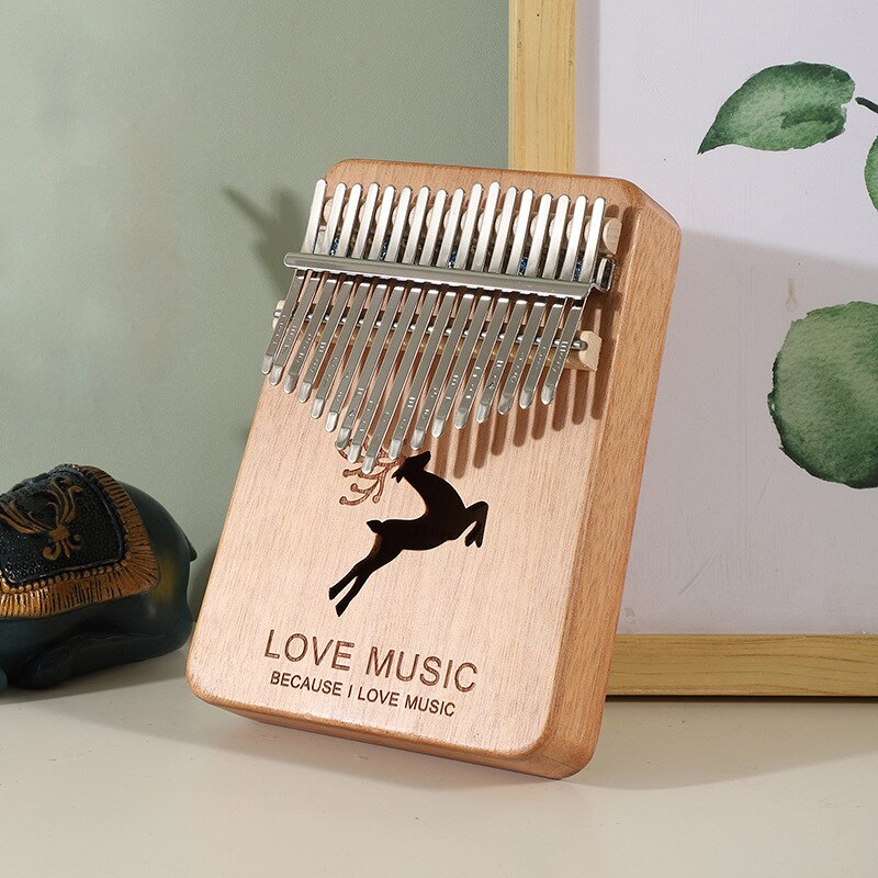Piano de pulgar Kalimba de 17 teclas, instrumento Musical de madera de caoba de , cuerpo de dedo de África, con libro de aprendizaje: A