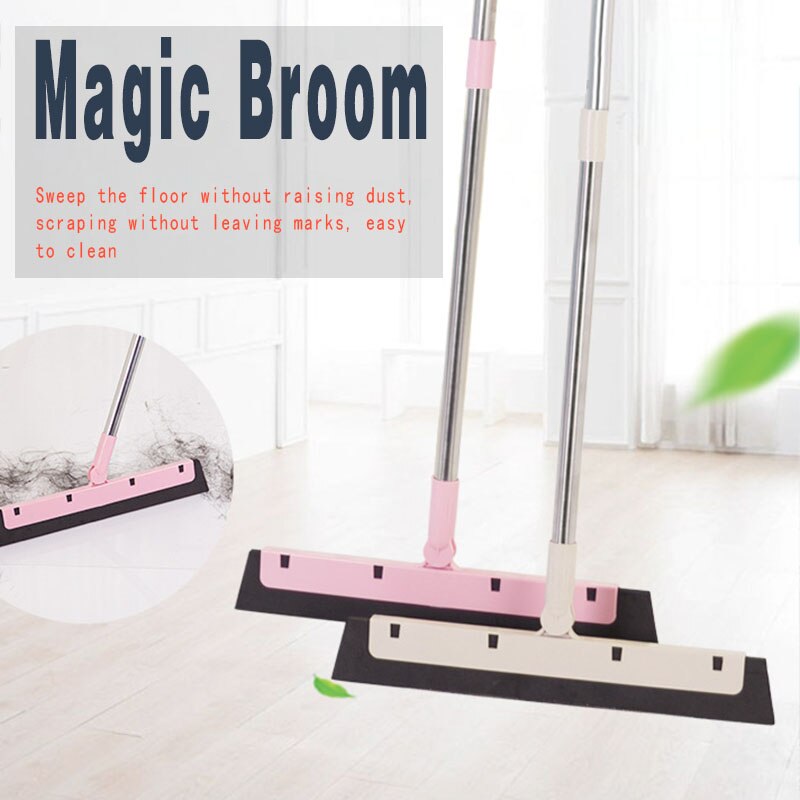 Magic Broom Sweep the Floor Household Wiper Soft Cleaning Brush Mop Dust Hair Stainless Steel Broom Wooden Floor Cleaning Tools