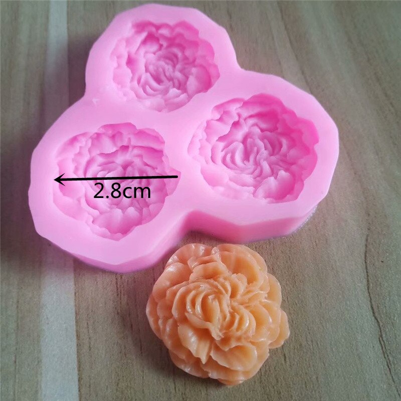 Pioen Bloem Siliconen Mallen Bruiloft Cupcake Topper Fondant Cake Decorating Gereedschap Soap Hars Klei Chocolade Gumpaste Mallen: Default Title