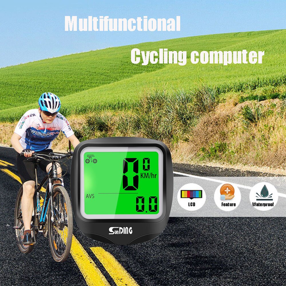 LISM 23 Function Bike Computer Cycling Computers Wired Bicycle Speedometer Waterproof Stopwatch Odometer LCD Backlight