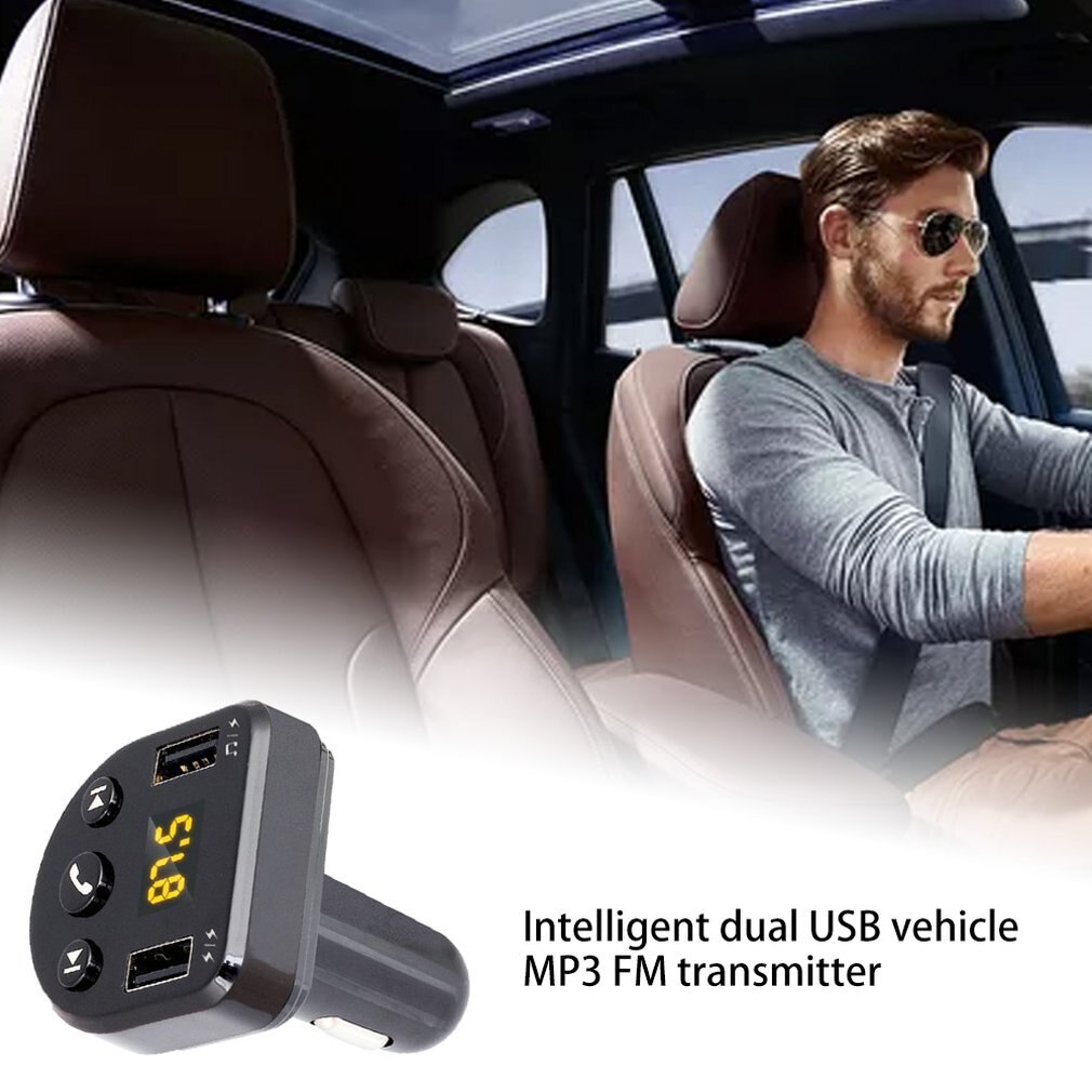 Fm Transmitter For Cars Handsfree Receiver Car Kit With Mic/Tf Card / Usb Drive / Aux Playback For Iphone Ipad Android Phones