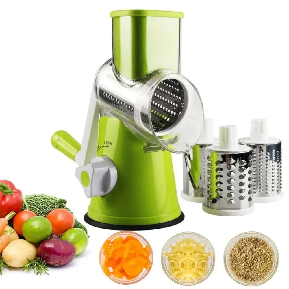 Gemüses ch neider & Slicer manuelle Küchen käse hack maschine mit 3 scharfen Fässern multifunktion aler Knoblauch kartoffel schredder