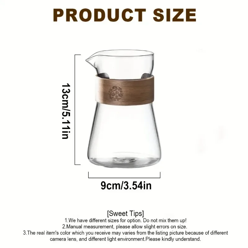 17oz/500ml Kaffeekaraffe aus Glas mit hitzebeständiger Holzschicht, Kaffeedekanter, Kaffeetasse zum Übergießen, Kaffeebrühkanne