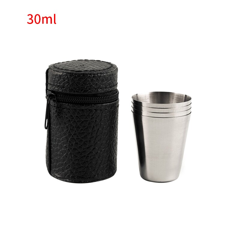 4 stücke 30/70ml draussen Camping Geschirr Reise Tassen einstellen Picknick Liefert Edelstahl Wein Bahre Tasse Whiskey becher Picknick: 30 ml