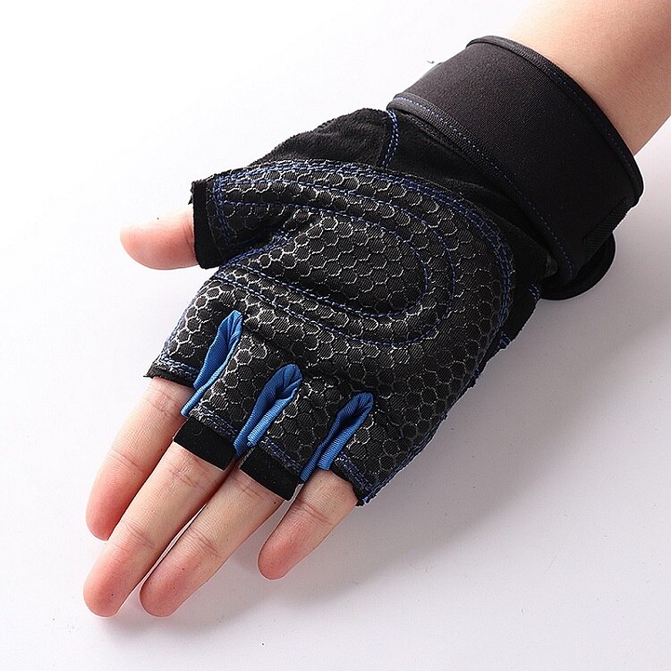 M-XL Gym Handschoenen Zwaargewicht Sport Oefening Gewichtheffen Handschoenen Body Building Training Sport Fitness Handschoenen: Dark Blue / XL