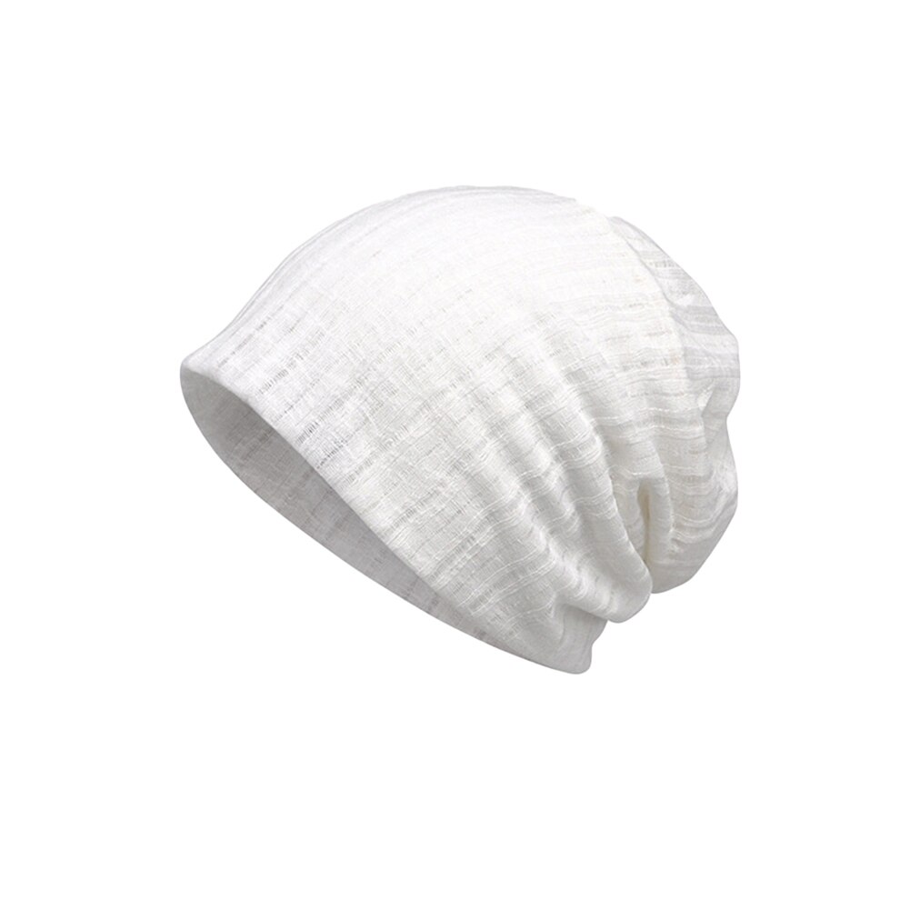 Spring Summer Dual-use UV Protection Baggy Beanie Hat Cap Neck Gaiter Bandana: White