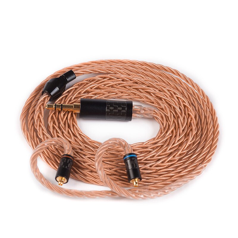 Yinyoo-Cable de cobre y cristal de alta gama, conector MMCX/2PIN mejorado de 8 núcleos, 2,5/3,5/4,4 MM, para BLON BL-01 KZ EDX: MMCX3.5