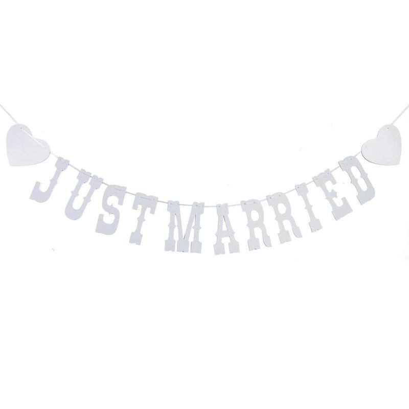 Juste marié bannière drapeau Vintage mariage banderoles guirlande Photo stand accessoires romantique mariage décoration événement fête fournitures