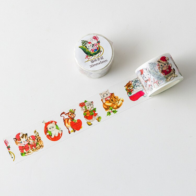 Cintas adhesivas decorativas para decoración, 1 Uds./1 lote, dulce pastel, animales encantadores, papel álbum de recortes DIY, pegatinas 3m: Maomishengdan