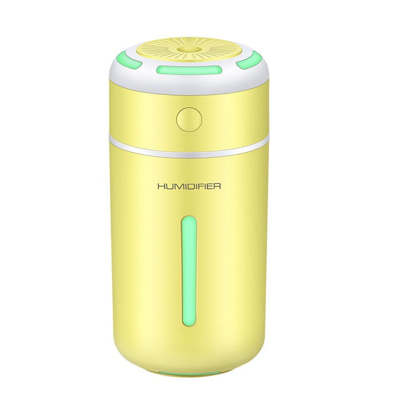 Auto etherische olie diffuser mini ultrasoon qiao le kleurrijke lichten luchtbevochtiger led-licht usb aromatherapie vernevelaar auto lucht: Geel