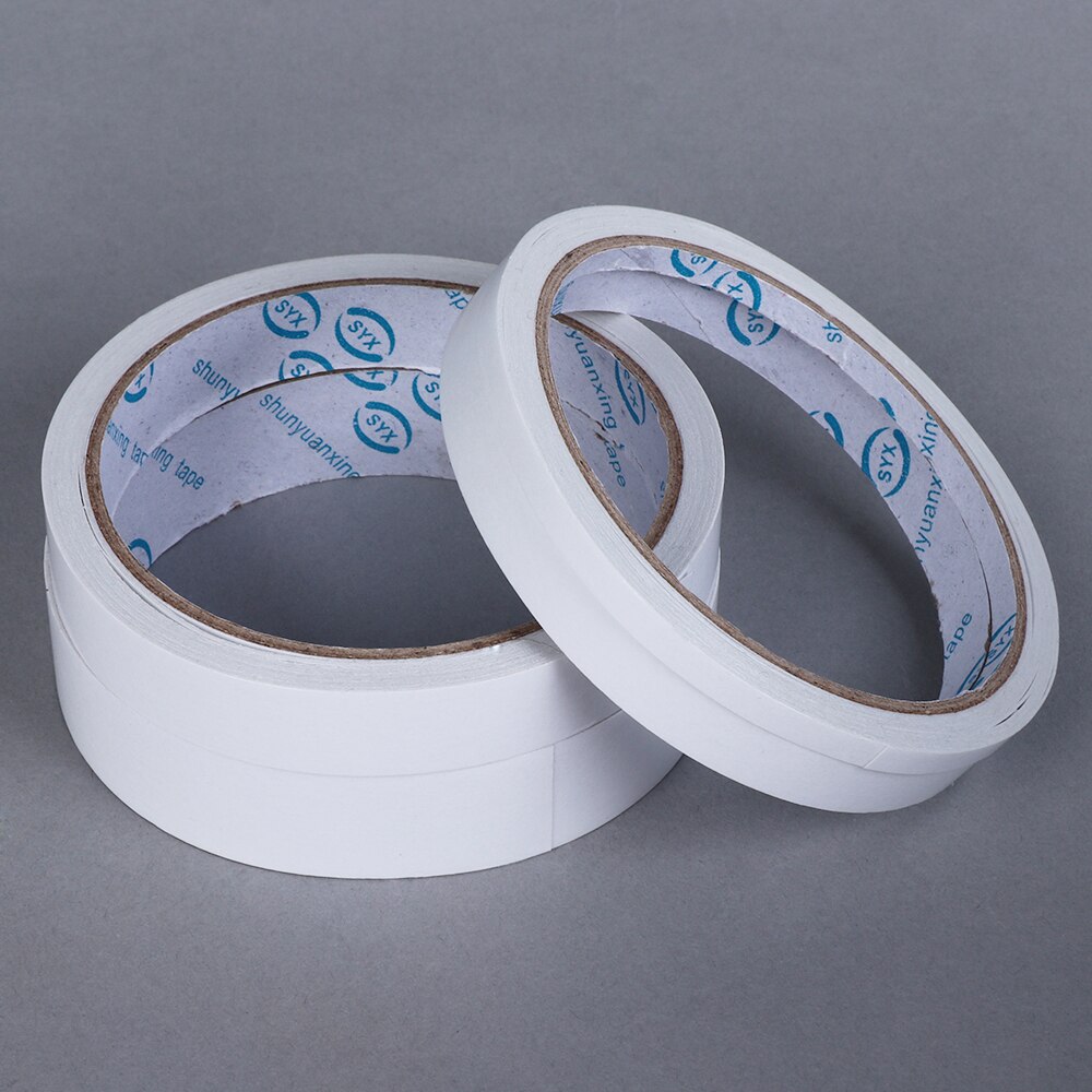 5Rolls 10M Lengte 5/10/15/20Mm Dubbele Geconfronteerd Krachtige Plakband Papier Dubbele sided Tape Voor Montage Bevestiging Pad Sticky