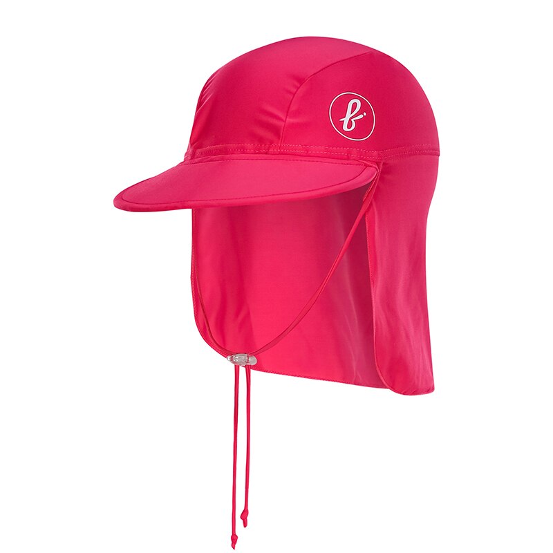 Niños de verano sombrero de sol de los niños al aire libre el cuello de oreja cubierta Anti UV protección playa gorras niños niño niña de natación solapa gorra 7-14 años: Red B / M