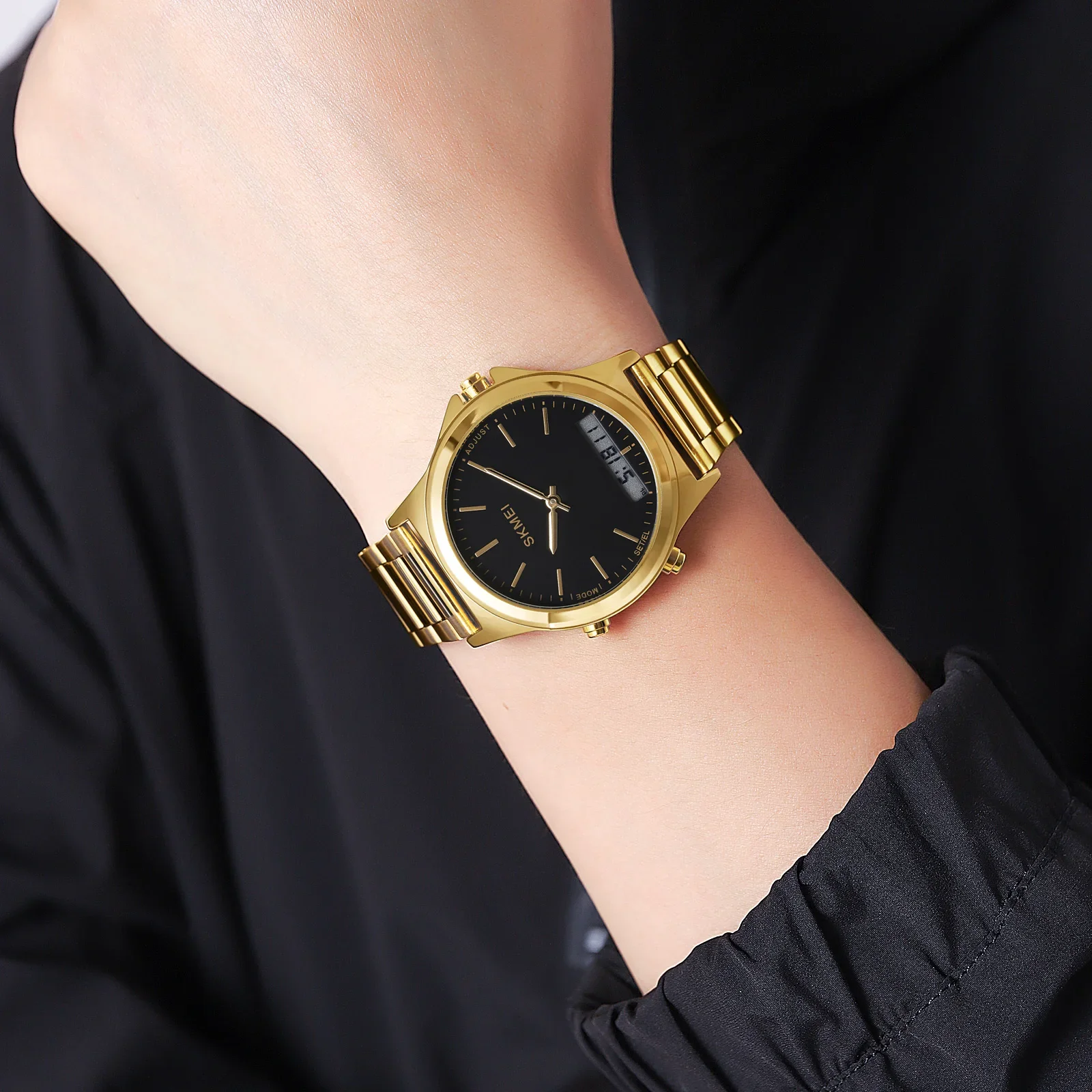 Reloj SKMEI 2120 reloj hombre 3 tiempo pantalla de luz trasera reloj cronógrafo Digital relojes deportivos relojes de pulsera con alarma impermeables para hombre