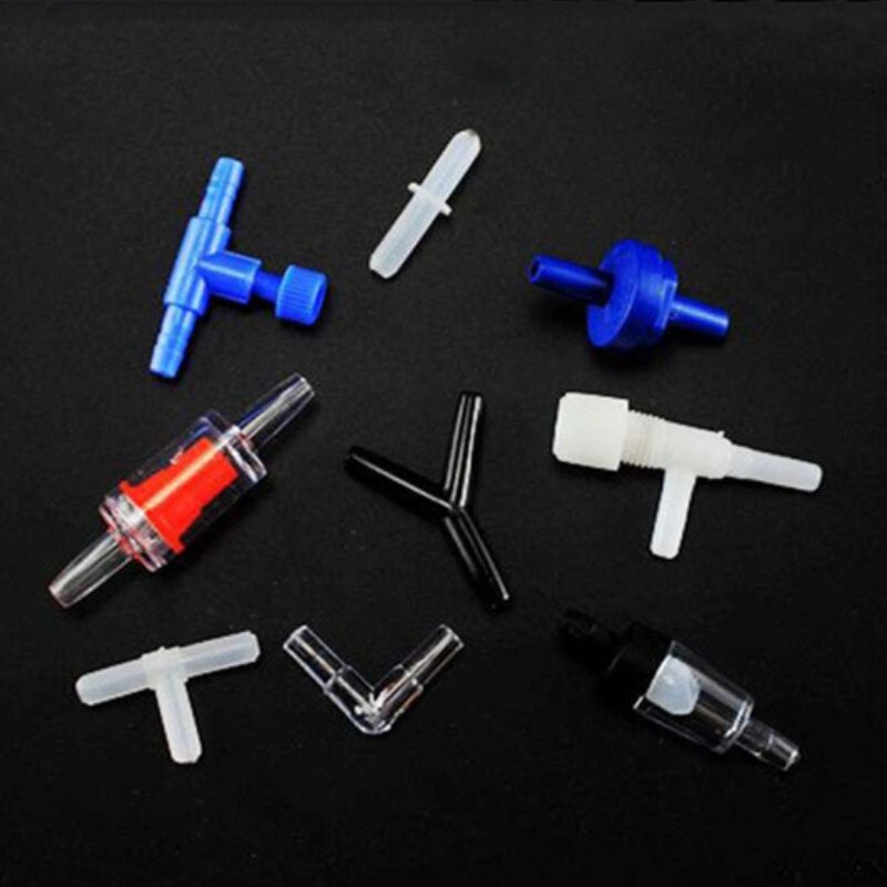 10pcs/lot Aquarium Accessories Fish Tank Air Pipe Tube Tee Air Valves Check Reflux Valve Switch Tap 4mm Diameter Hose Trachea