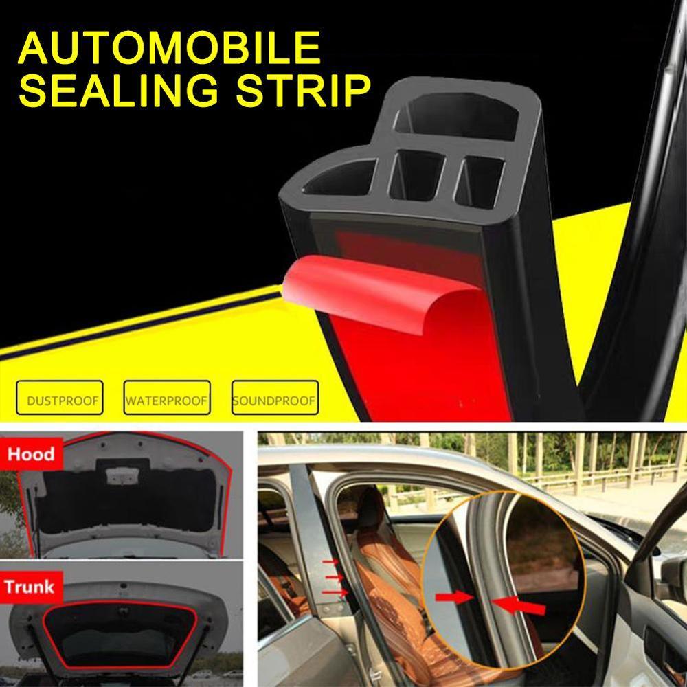 1M L Shape Seal Strip Car Door Hood Trunk Trim Edge Moulding Rubber Weatherstrip Adhesive Stickers Soundproofing Weatherstrip