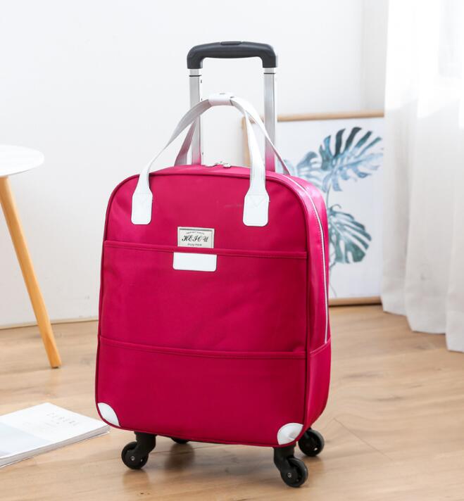 women travel trolley bag Travel Luggage Bag carry on handluggage bag Travel bag with wheel travel hand luggage bags travel bags: 20 inch red