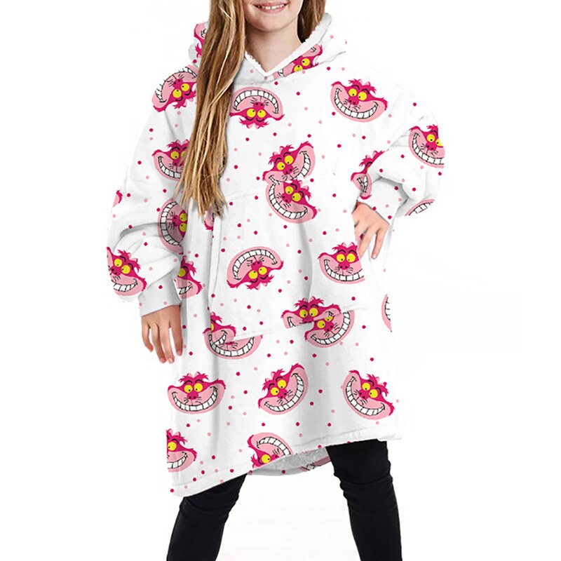 CYSINCOS enfants hiver TV poche à capuche couvertures enfants peignoir canapé confortable couverture sweat en peluche couvertures outwear