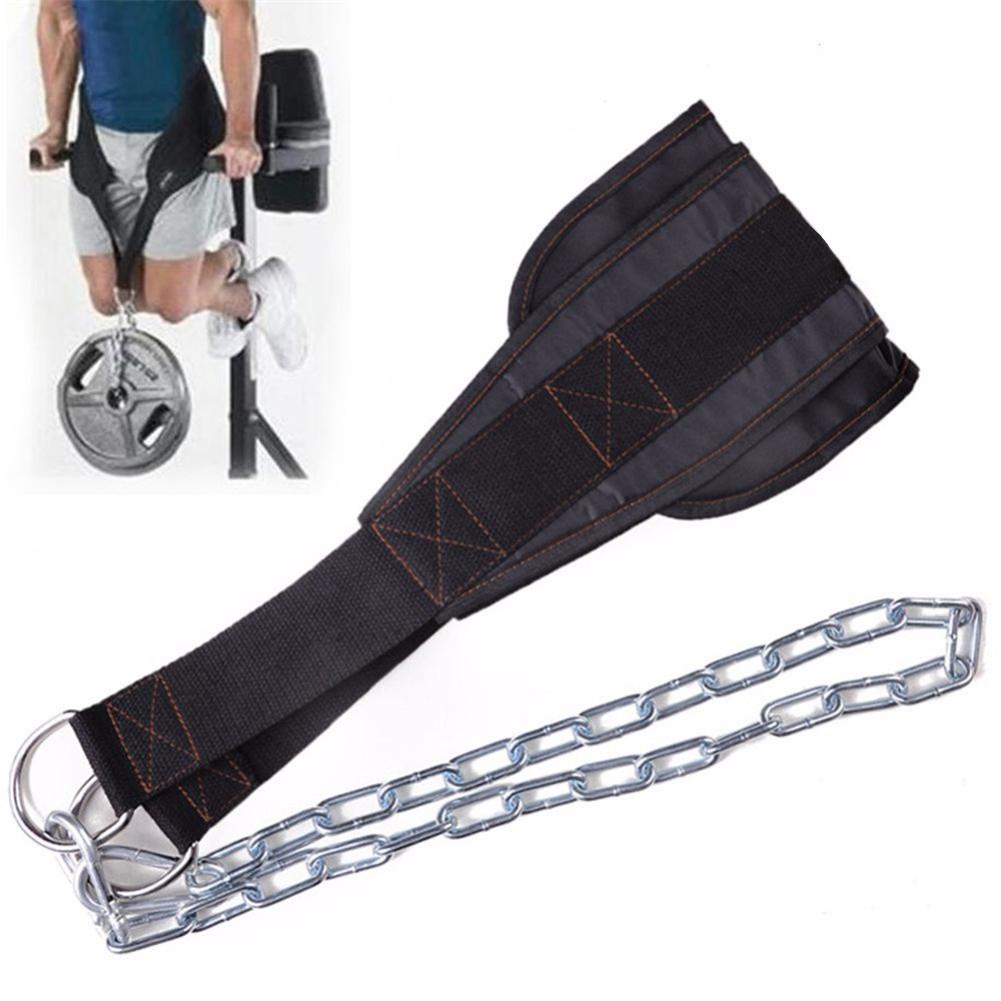 Cinturón de levantamiento de pesas con cinturón de inmersión de cadena tire hacia arriba de la barbilla pesas ejercicio cinturones culturismo equipo para entrenamiento en gimnasio