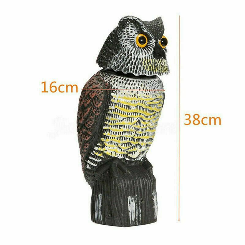 Birds Scarecrow Owl Decoration Rotating Head Sound Scream Scarecrow Owl Scares Pigeons Decorative Owls Garden Decoration Outdoor