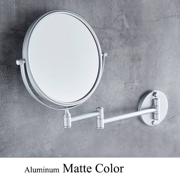 8&quot; Round Magnifying Mirror Double Side 3x to 1x Bathroom Make Up Mirror Wall Mount 3D71921: Alumium Matte