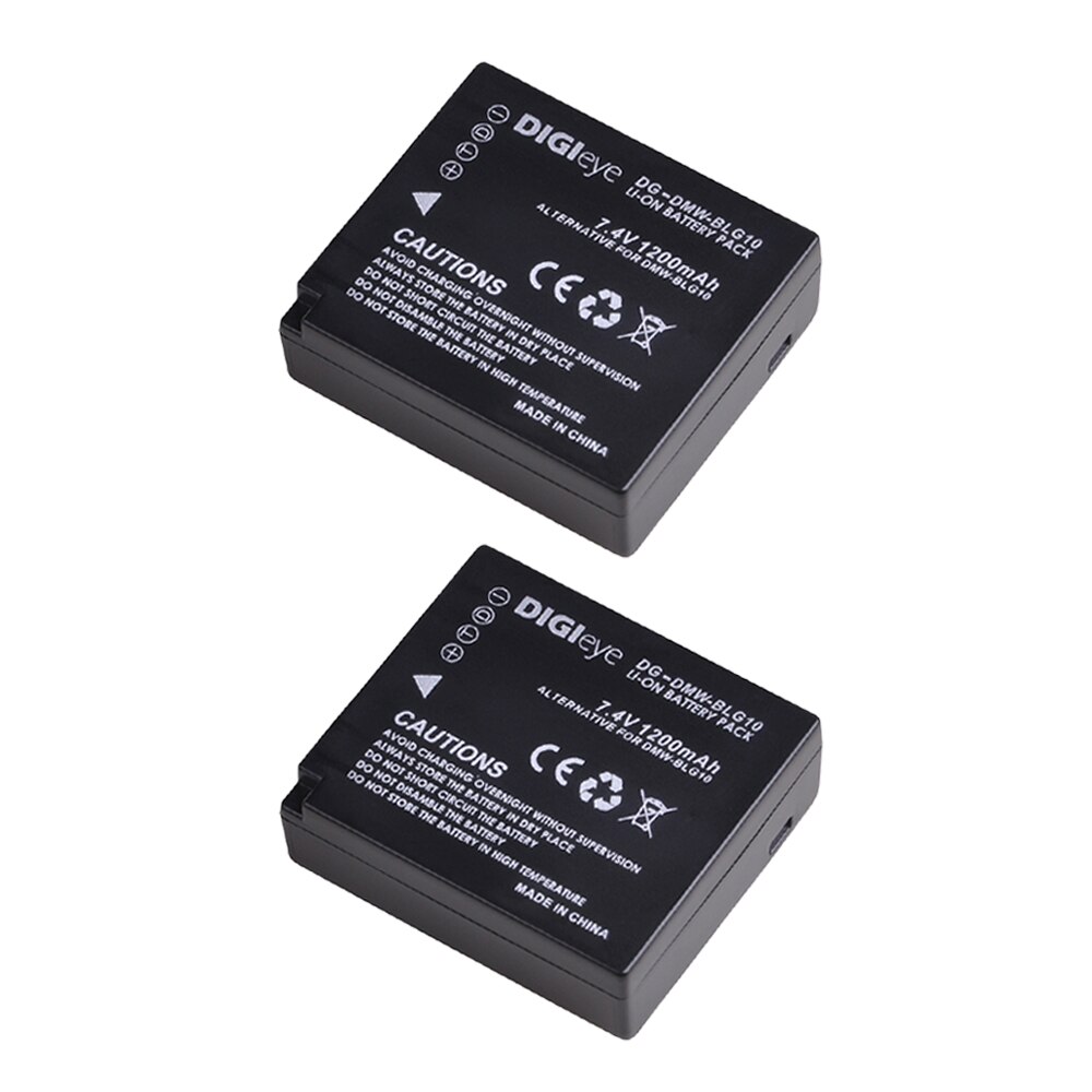 DMW-BLG10 BLG10E BLG10PP Batterie &amp; Chargeur LED pour Panasonic LUMIX GF5 GF6 GX7 GX9 GX80 GX85 ZS200 LX100 Caméras: 2 battery