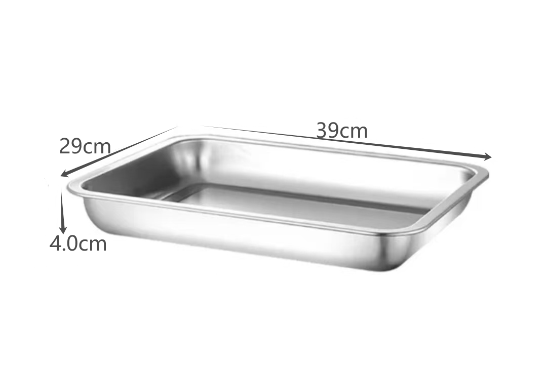 Bandeja de servir retangular de churrasco de aço inoxidável 304 para chá, arroz, salsicha, grelha de carne - utensílio de metal de qualidade de restaurante: Azul