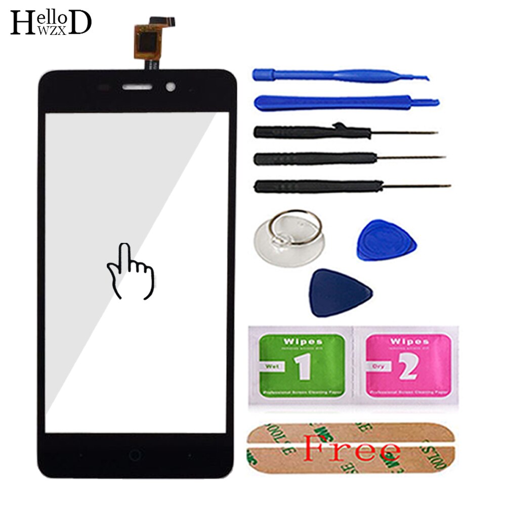 Touchscreen digitizer paneel lens sensor voor zte blade  x3 /  blade  d2 / t620 vervanging onderdeel mobiele telefoon front glas gereedschap lijm: Zwart met gereedschap