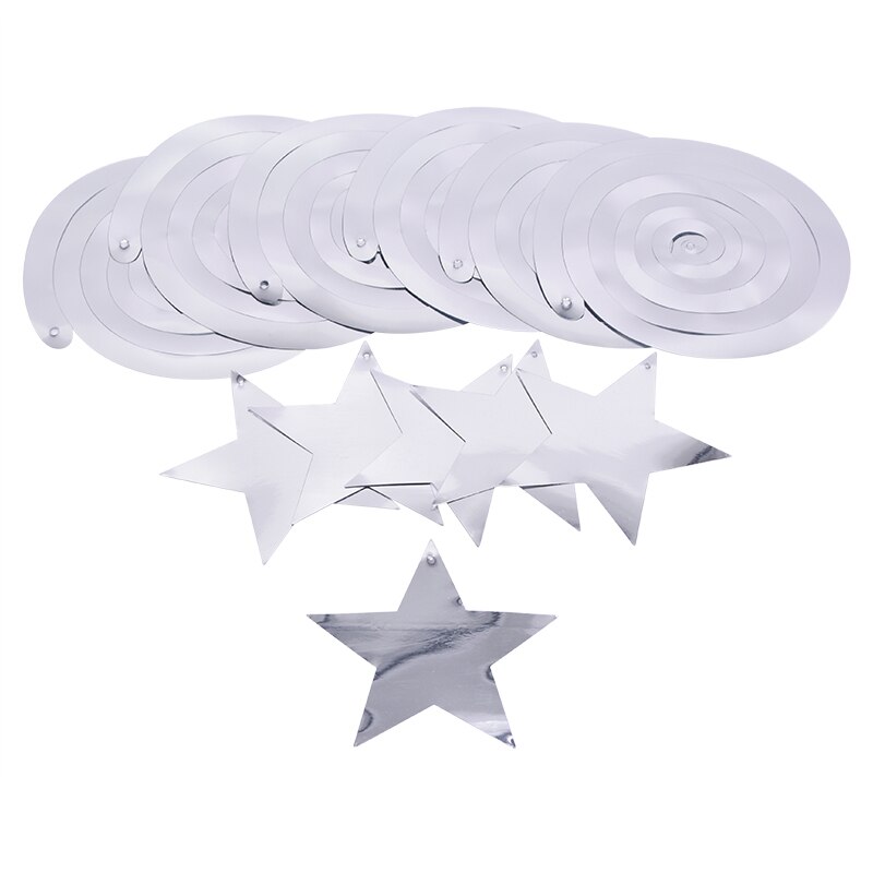 6pcs/set Happy Birthday Spiral Banner Ceiling Hanging Decor Star Garland PVC Swirl Banner for Kids Birthday Party Decoration: B10