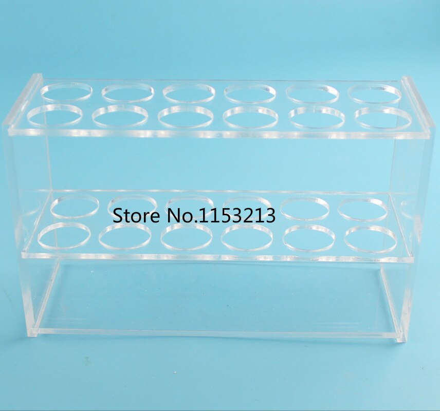 50ml * 12-Holes organic glass test tube rack 12 vents rectangle transparent Plexiglass colorimetric tube rack diameter 26mm