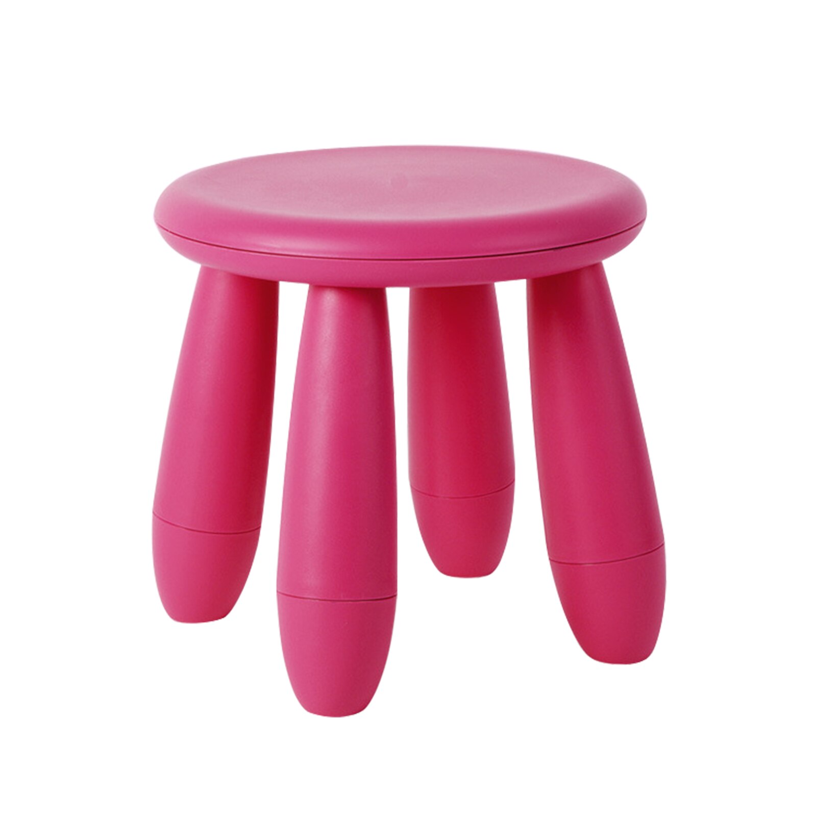 Non Slip Living Room Solid Kindergarten Thickened PP Learning Detachable Children Stool Furniture Home Mini Portable Round Seat: Rose Red